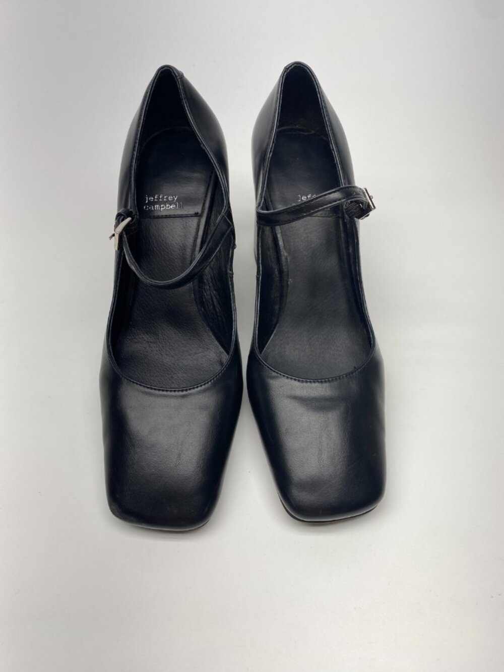 Jeffrey Campbell Womens Dancer-EMB Black Leather Heel Mary Jane Sz 9.5 - Picture 2 of 8